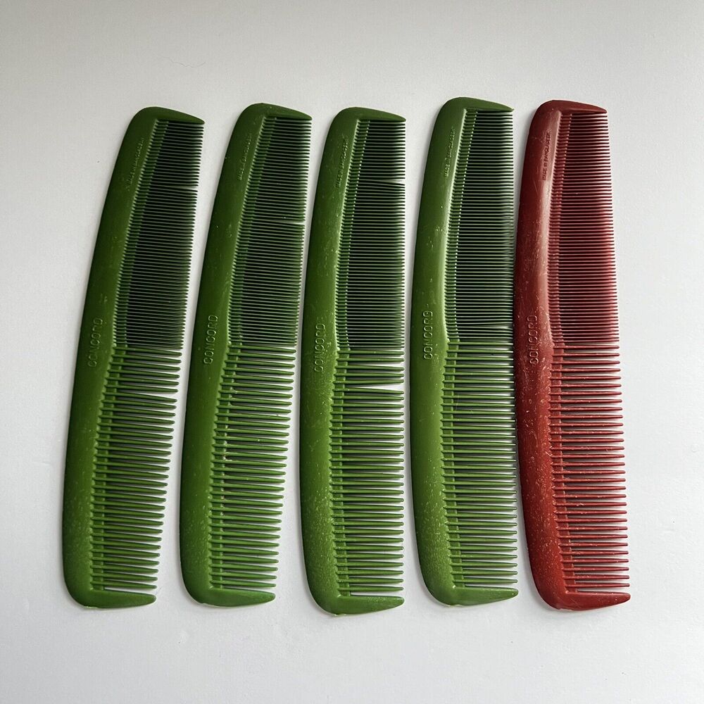 Vintage Concord Hard Rubber Barbers Comb 7.5” Lot Of 5